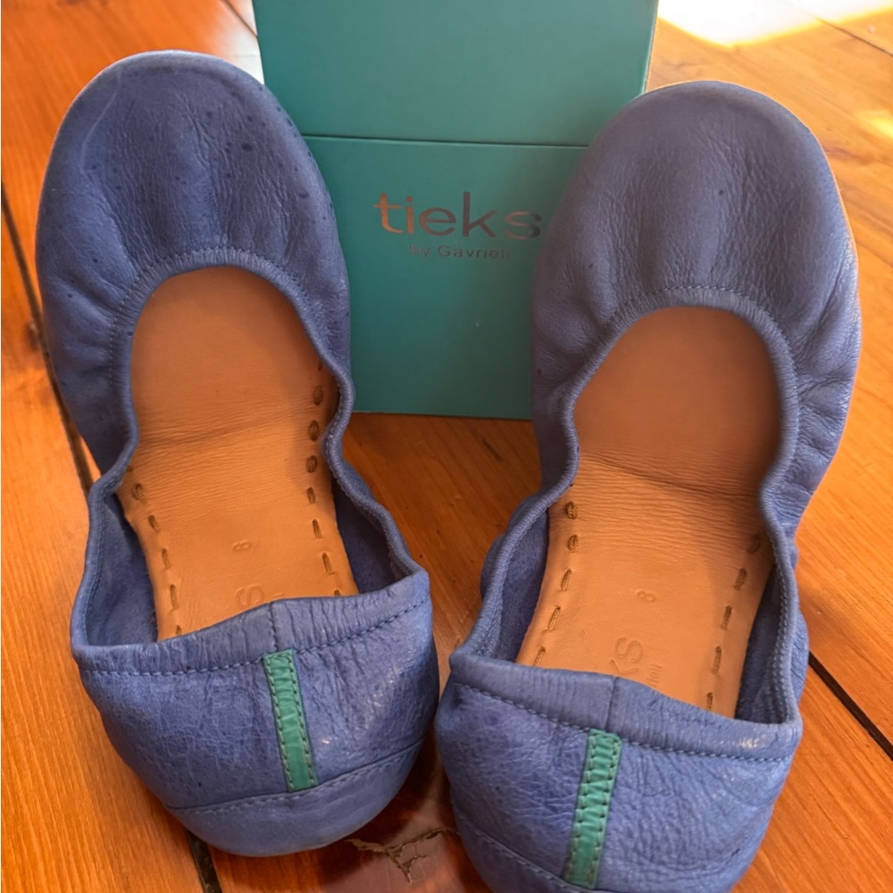 Tieks Blue Leather Flats